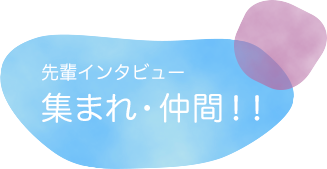 先輩インタビュー集まれ・仲間!!